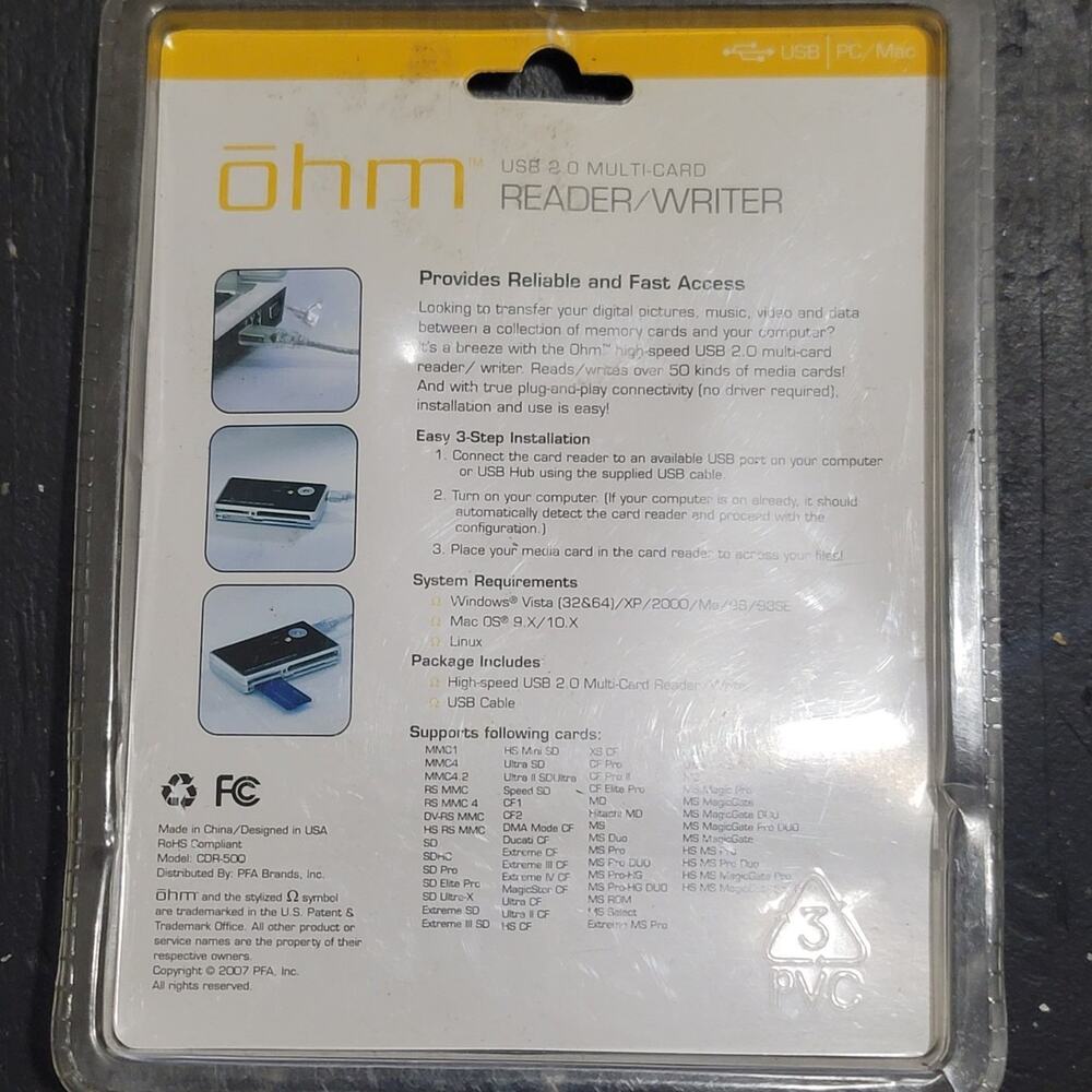 Ohm USB 2.0 Multi-card Memory Card Reader / Writer - Picture 3 of 3